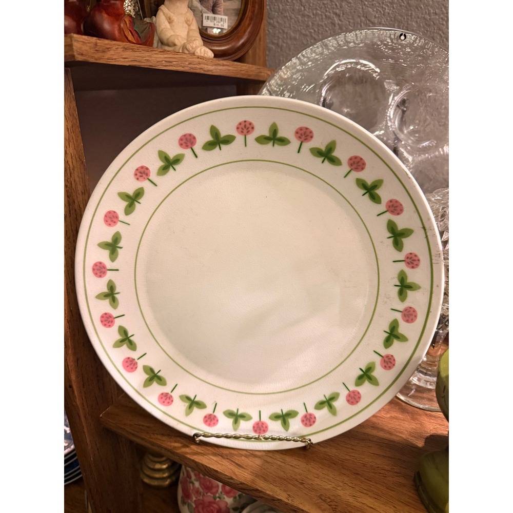 Vintage Harmony House Clover Ironstone Dinner Plate 4263 Japan Pink Green Floral